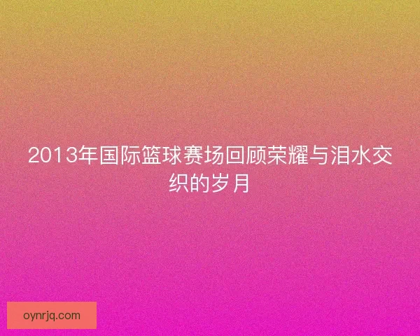 2013年国际篮球赛场回顾荣耀与泪水交织的岁月