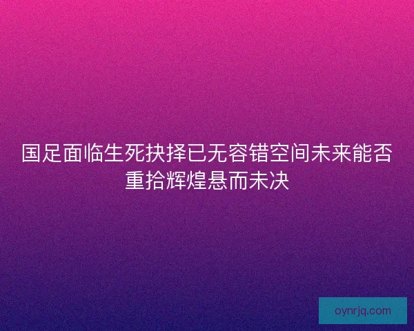 国足面临生死抉择已无容错空间未来能否重拾辉煌悬而未决