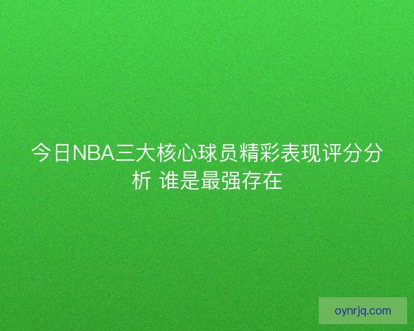 今日NBA三大核心球员精彩表现评分分析 谁是最强存在